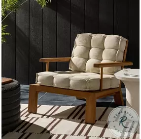 Beck Faye Sand Performance Fabric And Natural Teak Outdoor Chair