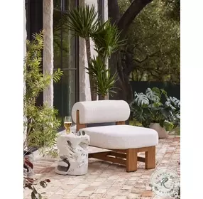 Malta Faye Sand And Natural Teak Performance Fabric Chair