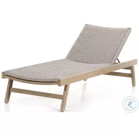 Delano Washed Brown And Thick Grey Rope Outdoor Chaise