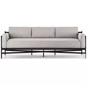 Hearst Stone Grey Performance Fabric And Bronze Outdoor Sofa