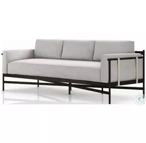 Hearst Stone Grey Performance Fabric And Bronze Outdoor Sofa