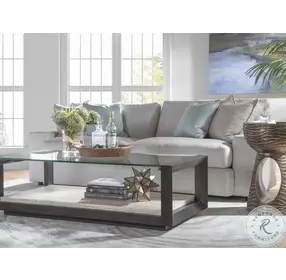 Signature Designs Rich Mocha Brown And Nature Travertine Venerato Rectangular Cocktail Table