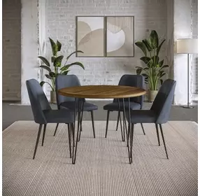 Brennan Blueberry Upholstered 5 Piece Dining Set