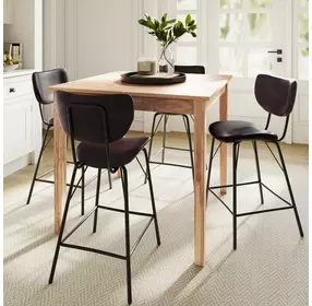 Colby Dark Brown Upholstered 5 Piece Counter Height Dining Set
