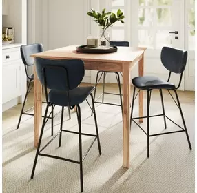 Colby Slate Blue Upholstered 5 Piece Counter Height Dining Set