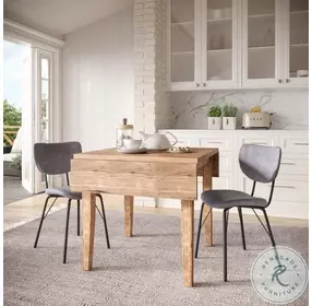 Colby Natural Light Brown Drop Leaf Extendable Dining Table