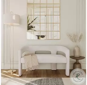 Gwen Natural Open Back Upholstered Bench
