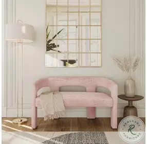 Gwen Pink Open Back Upholstered Bench