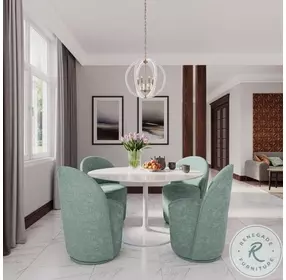 Landon Blue Upholstered Swivel Dining Chair Set of 2