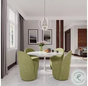 Landon Green Upholstered Swivel Dining Chair Set of 2