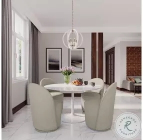 Landon Gray Upholstered Swivel Dining Chair Set of 2