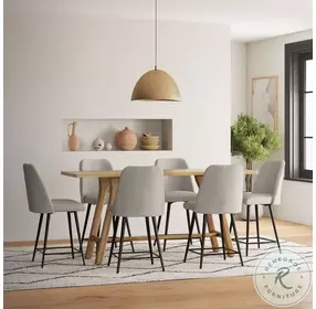 Macey Natural Upholstered Counter Height Stool Set of 2