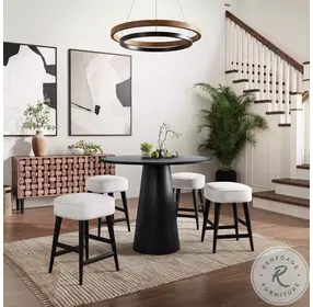 Wes Black Upholstery Backless Counter Height Stool Set Of 2