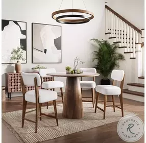 Wes Walnut Upholstery Counter Height Stool Set Of 2