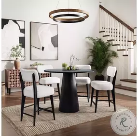 Wes Black Upholstery Counter Height Stool Set Of 2