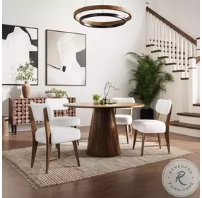 Wes Walnut Upholstery Dining Chair Set Of 2