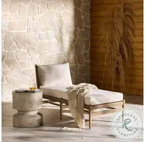 Rosen Natural Rope And Lakin Oat Performance Fabric Outdoor Chaise