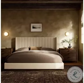 Montgomery Thames Cream Performance Fabric King Upholstered Bed