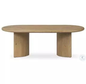 Paden Worn Oak Veneer 51" Oval Occassional Table Set