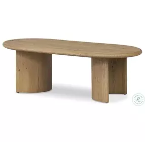 Paden Worn Oak Veneer 51" Oval Coffee Table