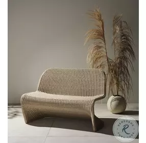 Portia Vintage White Outdoor Dining Bench