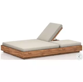 Kinta Faye Sand Performance Fabric And Natural Outdoor Double Chaise