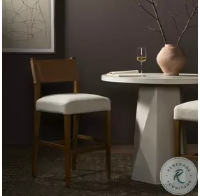 Ferris Thames Cream Performance Fabric Bar Stool