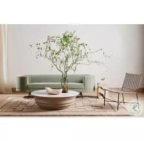 Caldwell White Marble Stone Top Coffee Table