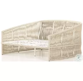Porto Faye Sand Performance Fabric And White and Ivory Outdoor Daybed