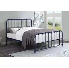 Bethany Blue Queen Metal Bed In A Box