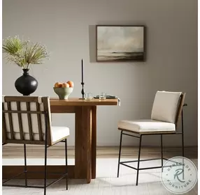 Crete Savile Flax Performance Fabric Counter Height Stool