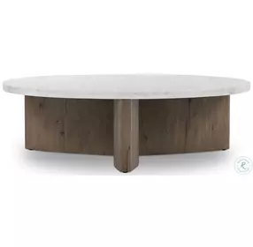 Toli Rustic Grey Veneer And Italian White Marble Occasional Table Set