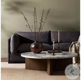 Toli Italian White Marble Round Coffee Table
