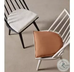 Lewis Whiskey Saddle And Off White Leather Windsor Chair With Cushion
