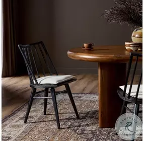 Lewis Black Oak Performance Fabric Windsor Chair Set of 2