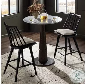 Lewis Black Oak Windsor Performance Fabric Counter Height Stool