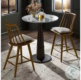 Lewis Sandy Oak Windsor Performance Fabric Counter Height Stool