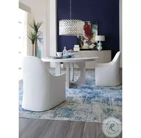 Signature Designs Misty White Gray Apostrophe Round Dining Table