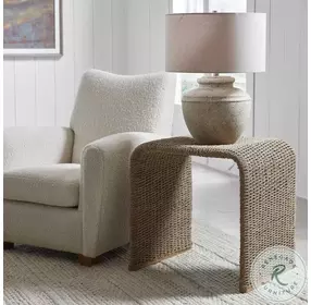 Calabria Earth Tones Woven Seagrass End Table