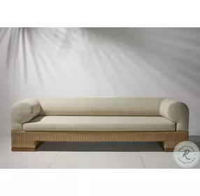 Joss Hyacinth Natural and Faye Sand Performance Fabric Outdoor Sofa