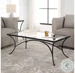 Alayna Satin Black Glass Top Cocktail Table