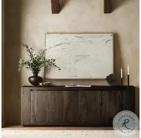 Abaso Ebony Rustic Wormwood Oak 4 Door Sideboard