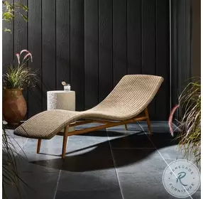 Portia Vintage White Outdoor Chaise Lounge