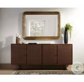 Vintage Louis Antiqued Gold Leaf Rectangle Mirror