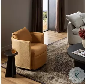 Newbury Palermo Cognac Leather Swivel Chair