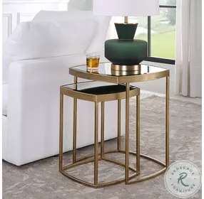Vista Antique Gold Nesting Table Set of 2