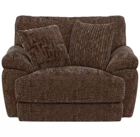 Jaden Cocoa Upholstered Chair and A Half with Pillows