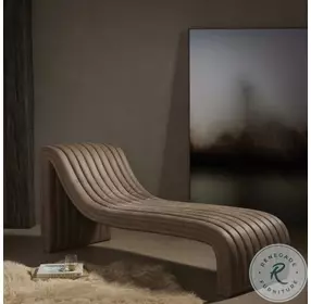 Augustine Palermo Drift Leather Chaise Lounge