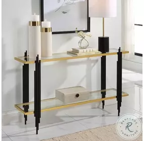 Empire Gold Leaf And Matte Black Console Table