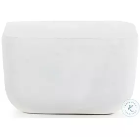 Basil Matte White Cast Aluminum Square Outdoor End Table
